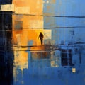 Translucent Expressionism: A Vibrant Street Art Painting With Contrasting Scale
