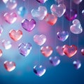 Translucent Floating Hearts: Whimsical Love in Vibrant Hues