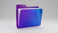 Translucent Purple and Blue Folder Icon with Paper Inside on White Background file Royalty Free Stock Photo