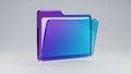 Translucent Blue and Purple Folder Icon with Sparkle Effect on White Background file Royalty Free Stock Photo