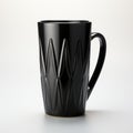 Translucent Geometries: Black Ceramic Coffee Mug With Meticulous Design