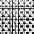 Translucent Geometries: A Black And White Plaid Painting