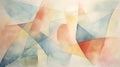 Translucent Geometries: Renaissance Abstract Watercolor In Muted Pastel Colors