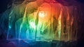 Translucent ice formation illuminated with vibrant rainbow spectrum colors creating an abstract visual Keywords: ice Royalty Free Stock Photo