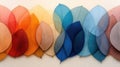 Translucent Layered Leaves: Colorful Macro Nature Illustration for Abstract Background Texture Pattern