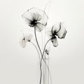 Translucent Layers: A Delicate Composition Of Black And Gray Flowers