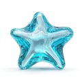 Translucent Light Blue Glass Star on White Background Royalty Free Stock Photo