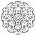 Translucent Mandala Flower Coloring Page - Clean And Simple Line Art