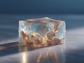 Translucent Mineral Cube with Warm Glow Royalty Free Stock Photo
