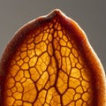 Translucent orange-brown leaf or seed pod with intricate vein structures visible. The Royalty Free Stock Photo
