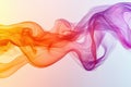 Translucent orange-pink smoke ribbon on white. Royalty Free Stock Photo