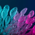 Translucent, organic-like structures resemble elongated buds, displaying a textured Royalty Free Stock Photo