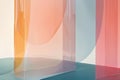 Translucent overlapping shapes in soft colors, creating depth in a minimalist design Royalty Free Stock Photo