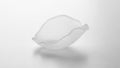 Translucent petal shaped object with smooth wavy edges rests on a Royalty Free Stock Photo