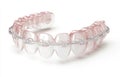 Translucent Pink Teeth Aligners with Silver Wire Royalty Free Stock Photo