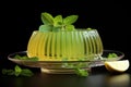 Translucent Plate of lemon jelly mint. Generate Ai Royalty Free Stock Photo