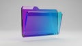 Translucent Purple and Blue Folder Icon with Gradient Colors on White Background file Royalty Free Stock Photo