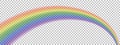 Translucent rainbow arcing from afar to the foreground. Isolated element for Your design. Royalty Free Stock Photo