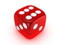 Translucent red dice on white background Royalty Free Stock Photo