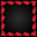Translucent red heart shaped frame are located. Gradient Checker background. Valentine`s Day. illustration Royalty Free Stock Photo