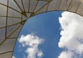 Translucent roof with opening to sky Royalty Free Stock Photo