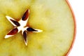 Translucent slice of an apple