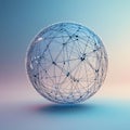 Translucent Sphere Network Abstract 3D Rendering of Interconnected Nodes Royalty Free Stock Photo