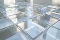 Translucent Squares Create a Captivating Floor Design in a Spacious Room. Generative AI