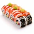 Translucent Sushi: A Delicate Fusion Of Salmon And Cucumber Royalty Free Stock Photo