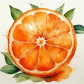 Translucent tangerine aquarelle brushmark on isolated Royalty Free Stock Photo