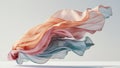 Translucent thin fabric fluttering in the wind. Abstract wavy background