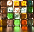Translucent wall of glass stones Royalty Free Stock Photo