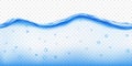 Translucent water wave with air bubbles Royalty Free Stock Photo