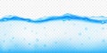 Translucent water wave with air bubbles Royalty Free Stock Photo