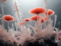 Transluscent mushrooms in infrared Royalty Free Stock Photo