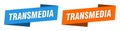 Transmedia banner. transmedia ribbon label sign set