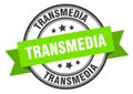 transmedia label. transmedia round band sign. Royalty Free Stock Photo