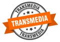 transmedia label. transmedia round band sign. Royalty Free Stock Photo
