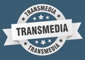 transmedia round ribbon isolated label. transmedia sign.