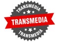 transmedia sign. transmedia circular band label. transmedia sticker Royalty Free Stock Photo