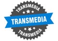 transmedia sign. transmedia circular band label. transmedia sticker Royalty Free Stock Photo