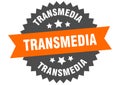 transmedia sign. transmedia circular band label. transmedia sticker Royalty Free Stock Photo