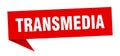 transmedia speech bubble. transmedia ribbon sign. Royalty Free Stock Photo