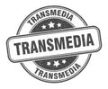transmedia stamp. transmedia round grunge sign. Royalty Free Stock Photo