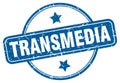 transmedia stamp. transmedia round grunge sign. Royalty Free Stock Photo