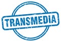 transmedia stamp. transmedia round grunge sign. Royalty Free Stock Photo
