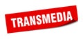 transmedia sticker. transmedia square sign. transmedia Royalty Free Stock Photo