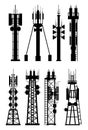 Transmission Cellular Tower Antenna Silhouette.