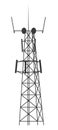 Transmission cellular tower. Mobile and radio communications tower with antennas for wireless connections. Outline