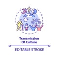 Transmission of culture concept icon